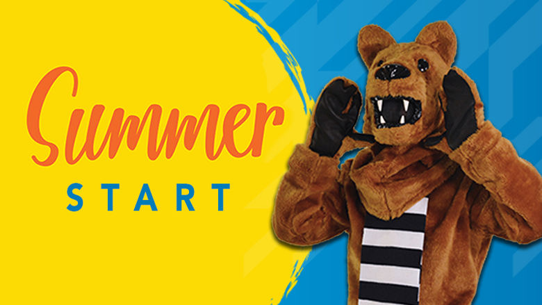 Summer Start with Lion mascot