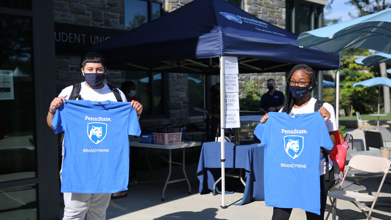 Two Brandywine students at a campus event.