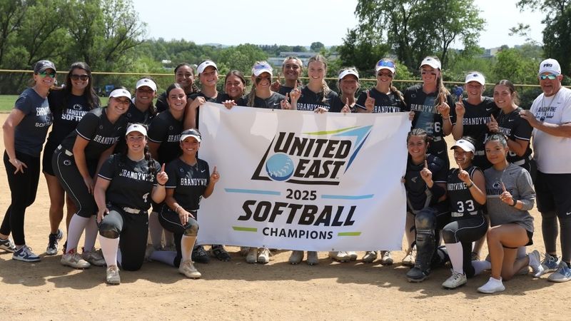 Brandywine Softball 2025 United East Champions 2025 softba/l team in photo holding United East Champion banner