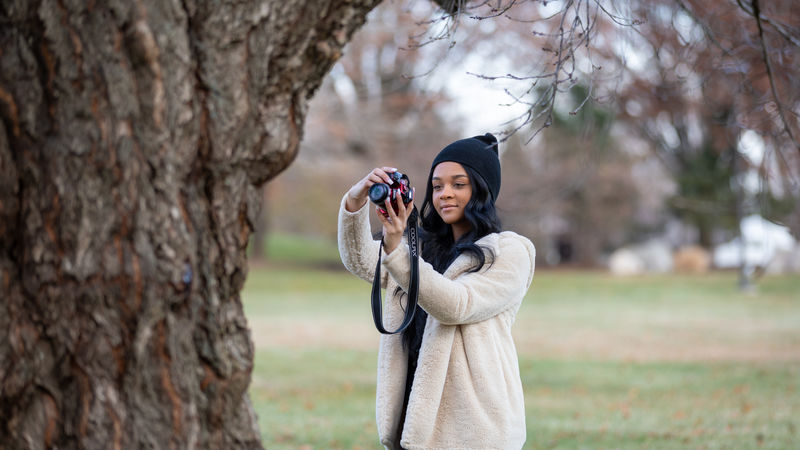 Azariah Shelton photographing nature.