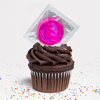 cupcake with condom