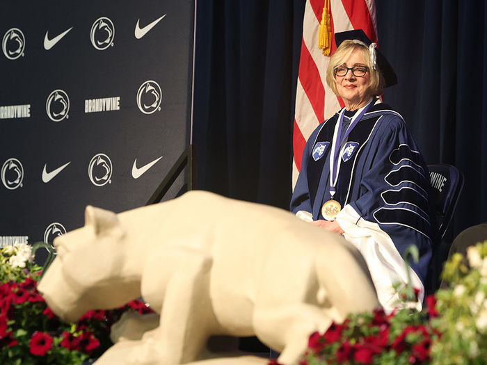 Marilyn J. Wells, Ph.D. at commencement