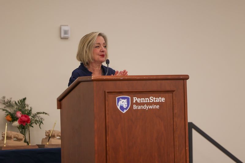 Dr. Wells speaking to a crowd