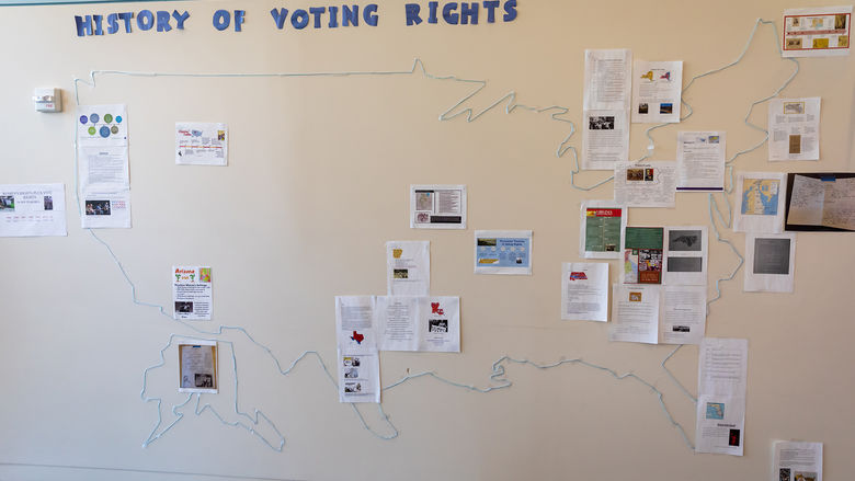 Penn State Brandywine's voting rights display. 
