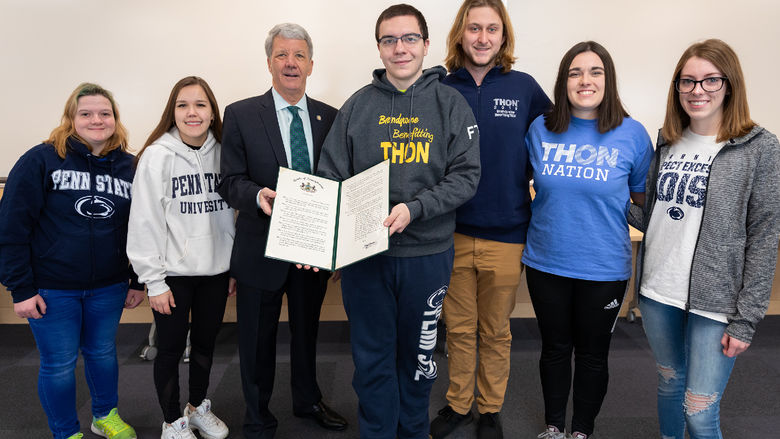 Penn State Brandywine students with Senator Tom Killion.