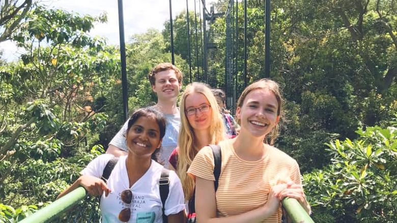 Katya Iatsenko and other Penn State students on a study abroad trip in Singapore. 