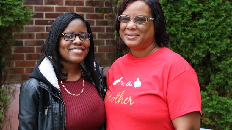 Kennesha Busby and her mother Catherine Emmanuel.
